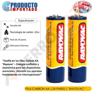 PILA CARBON AA ( 24 PARES ) " RAYOVAC "