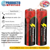 PILA CARBON AAA  1.5 A  ( 20 PARES ) " POWERCELL "