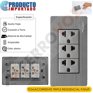 TOMACORRIENTE TRIPLE RESIDENCIAL P/EMP.