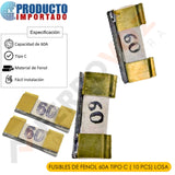 FUSIBLES DE FENOL 60A TIPO C ( 10 PCS) LOSA