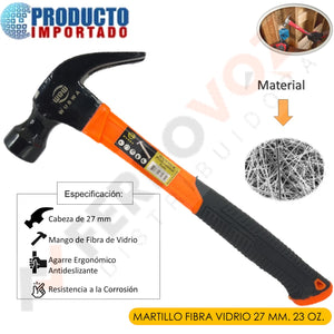 MARTILLO FIBRA VIDRIO  27 MM. 23 OZ.