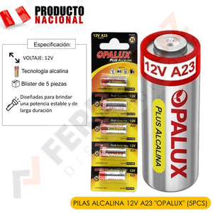 PILAS ALCALINA 12V A23 "OPALUX" (5PCS)