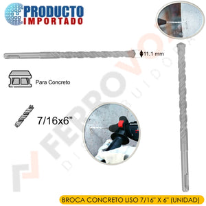 BROCA CONCRETO LISO 7/16" X 6" (UNIDAD)