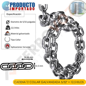 CADENA T/ COLLAR GALVANIZADA  5/32" = 12.5 KILOS