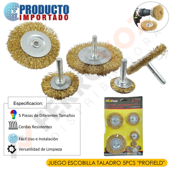 JUEGO ESCOBILLA TALADRO 5PCS 