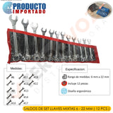 SALDOS DE SET LLAVES MIXTAS 6 - 22 MM ( 12 PCS )