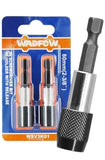 SET ADAPTADOR PUNTILLA 1/4"( 2 PCS ) MAGNETICO C/SEGURO  "WADFOW"