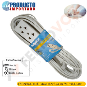 EXTENSION ELECTRICA BLANCO 10 MT. "FULGURE"