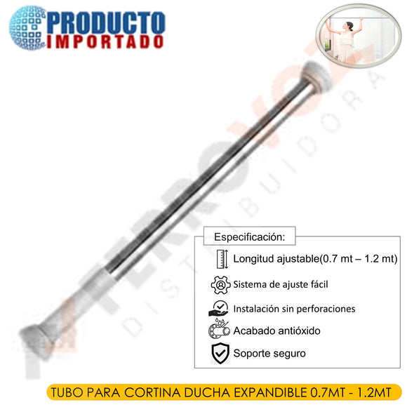 TUBO PARA CORTINA DUCHA EXPANDIBLE 0.7MT - 1.2MT