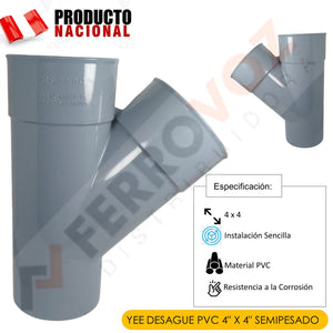 YEE DESAGUE PVC 4" X 4" SEMIPESADO