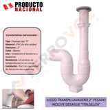 JUEGO TRAMPA LAVADERO 2" PESADO INCLUYE DESAGUE "ITALDELCH""