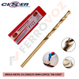 BROCA METAL 5% COBALTO 3MM  (10 PCS) "HB-CISER"