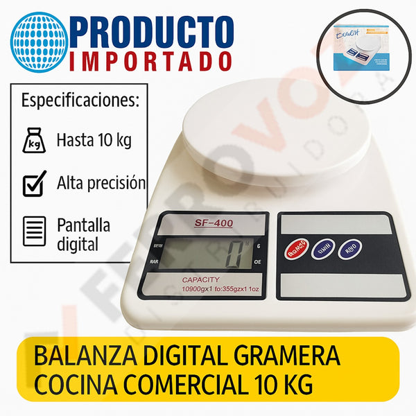 Balanza Gramera Digital Balanza Digital 10 Kilos Balanza Gramera