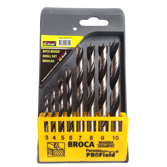 JUEGO BROCA P/MADERA 8 PIEZAS 