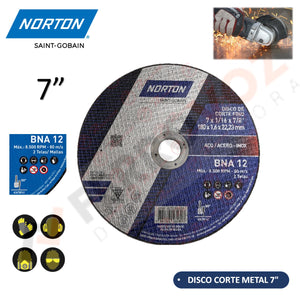 DISCO CORTE METAL 7" "NORTON"