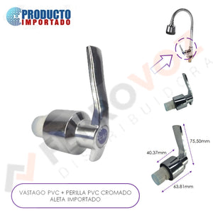 VASTAGO PVC + PERILLA PVC CROMADO ALETA IMPORTADO