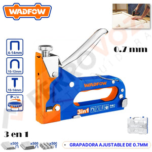 GRAPADORA AJUSTABLE 0.7 MM / 4.0 - 14 MM. " WADFOW " uso rudo