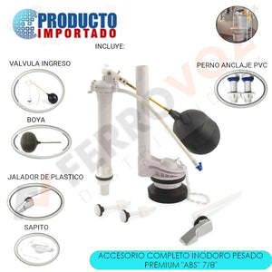 ACCESORIO COMPLETO INODORO PESADO PREMIUM "ABS" 7/8"