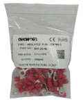 TERMINAL ELECTRICO AISLANTE OJAL RV 1.25 - 4 ROJO 5/32" 22-16AWG ( 100 PCS )