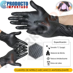 CAJA GUANTE NITRILO DESECHABLE NEGRO "L" (50PARES)