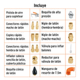 JUEGO DE 15 ACCESORIOS NEUMÁTICOS, CUERDA 1/4' NPT, TRUPER