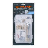 JUEGO DE 18 ACCESORIOS NEUMÁTICOS, CUERDA 1/4' NPT, TRUPER