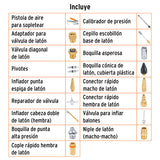 JUEGO DE 18 ACCESORIOS NEUMÁTICOS, CUERDA 1/4' NPT, TRUPER