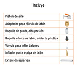 JUEGO PISTOLA SOPLETEADORA,2 BOQUILLAS,4 ACCESORIOS, TRUPER