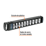 JUEGO DE 10 DADOS CUADRO 1/2' MM, TRUPER