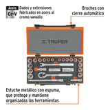 JUEGO DE 25 HERRAMIENTAS CUADRO 3/8' STD Y MM PARA MECÁNICO