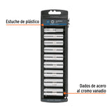JUEGO DE 9 DADOS LARGOS CUADRO 3/8' MM, TRUPER