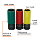 JUEGO 3 DADOS LARGOS 1/2' IMPACTO PROTECCIÓN PLÁSTICA 6P STD