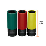 JUEGO 3 DADOS LARGOS 1/2' IMPACTO PROTECCIÓN PLÁSTICA 6P STD