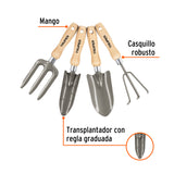 JUEGO DE 4 HERRAMIENTAS, MANGOS DE 6' PARA JARDÍN, TRUPER