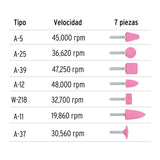 JUEGO DE 7 PIEDRAS MONTADAS ZANCO 1/4', USO GENERAL, TRUPER