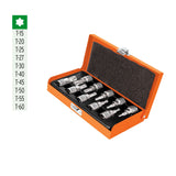 JUEGO DE 10 DADOS CUADRO 3/8' PUNTA TORX, ESTUCHE METÁLICO