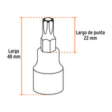JUEGO DE 10 DADOS CUADRO 3/8' PUNTA TORX, ESTUCHE METÁLICO