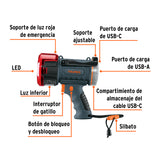 LINTERNA REFLECTORA LED 2000 LM, RECARGABLE, TRUPER