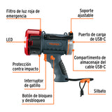 LINTERNA REFLECTORA LED 900 LM, RECARGABLE, TRUPER