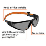 LENTES DE SEGURIDAD, GRIS CON BANDA ELÁSTICA, ACTIVE, TRUPER