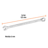 LLAVE COMBINADA EXTRALARGA 6 MM X 125 MM DE LARGO, EXPERT