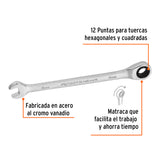 LLAVE COMBINADA CON MATRACA 8 MM X 136 MM LARGO, EXPERT