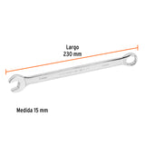 LLAVE COMBINADA EXTRALARGA 15 MM X 230 MM DE LARGO, EXPERT
