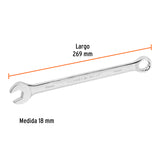 LLAVE COMBINADA EXTRALARGA 18 MM X 269 MM DE LARGO, EXPERT