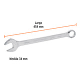 LLAVE COMBINADA EXTRALARGA 34 MM X 454 MM DE LARGO, EXPERT