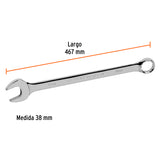 LLAVE COMBINADA EXTRALARGA 38 MM X 467 MM DE LARGO, EXPERT