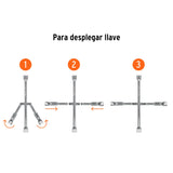 LLAVE DE CRUZ 14' PLEGABLE PULIDA Y CROMADA, TRUPER