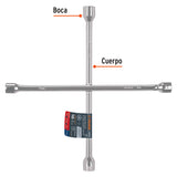 LLAVE DE CRUZ 16' PULIDA Y CROMADA, TRUPER