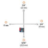 LLAVE DE CRUZ 18' PULIDA Y CROMADA, TRUPER