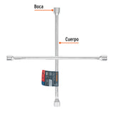 LLAVE DE CRUZ 18' PULIDA Y CROMADA, TRUPER